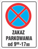 zakaz parkowania tablica